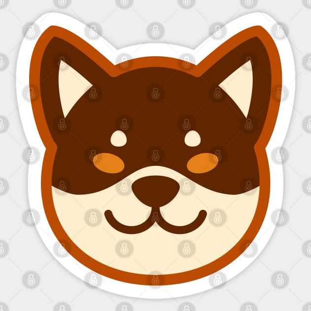 Brown Shiba: Eyes open smile Sticker by Red Wolf